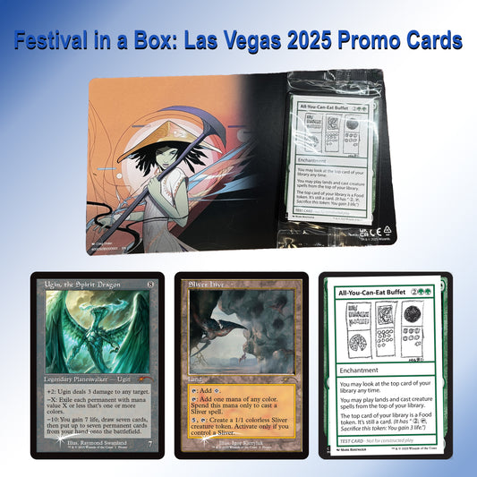 Festival in a Box: Las Vegas 2025 Promos: Retro Foil Ugin, the Spirit Dragon, Sliver Hive, Test Card